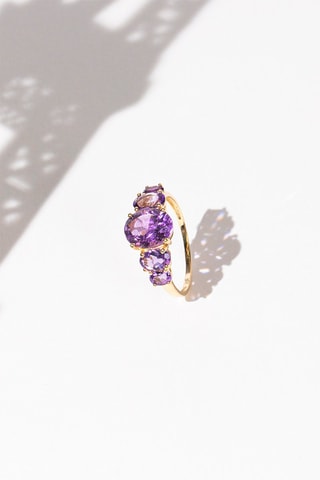 Bague Violet Hill Or jaune et améthystes