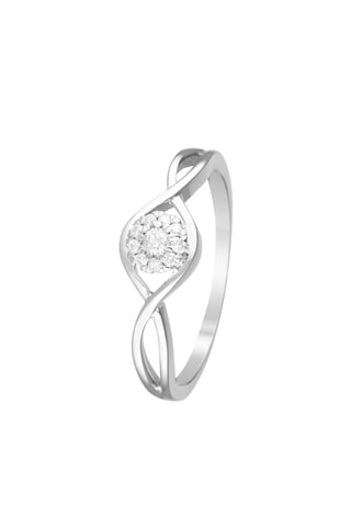 Anel solitário Touch of Magic Ouro branco e diamantes