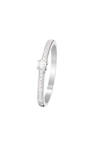 Anel solitário Toi mon amour Ouro branco e diamantes