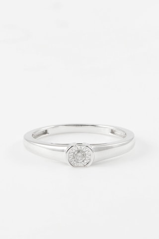 Anel 
Ouro branco e diamante