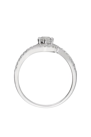 Anel Sirana Ouro branco, diamantes e topázio