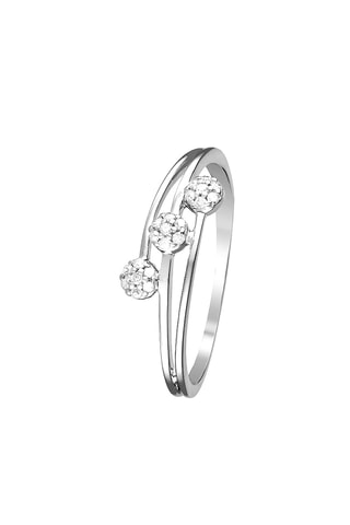 Aliança Triade Ouro branco e diamantes