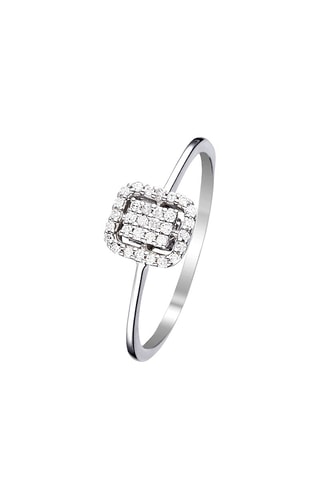 Anel Love squared Ouro branco e diamantes