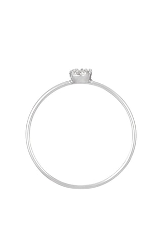 Anel solitário Akna Ouro branco e diamantes
