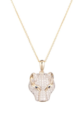 Pendentif Panthère  Or jaune, diamants et saphirs