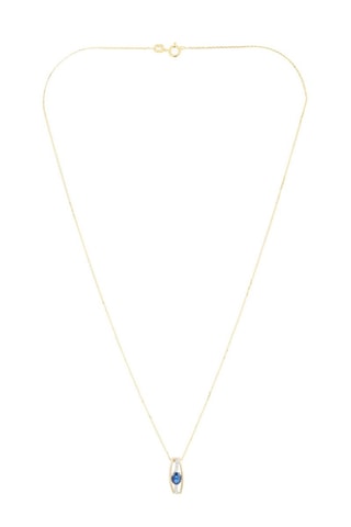 Pendentif Dumai Or jaune, diamants et saphir