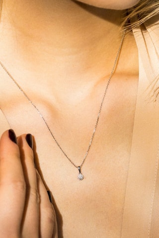 Pendentif Idylle Or blanc et diamants