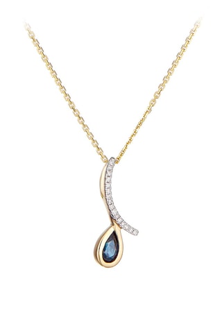 Pendentif Oka - Or jaune, diamants et saphir
