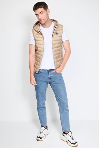 Doudoune sans manches à capuche Pat - Beige