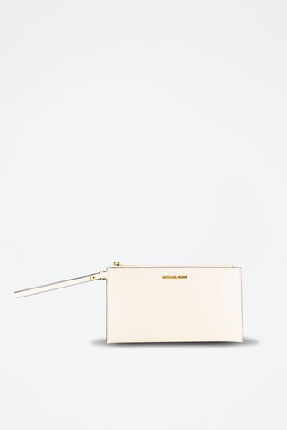 Leren Clutch - Beige