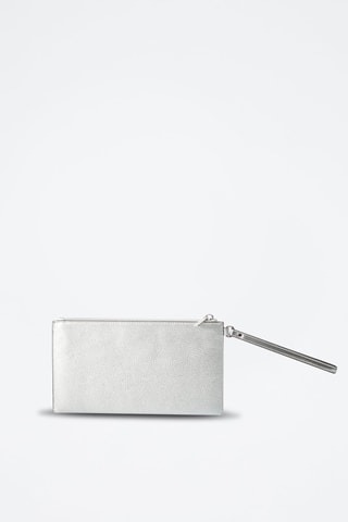 Leren Clutch - Zilverkleurig