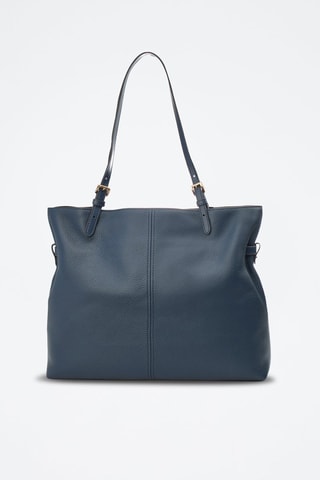 Leren Shopper - Marineblauw