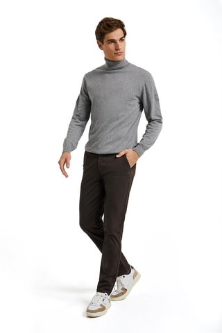 Pantalon droit Marron foncé