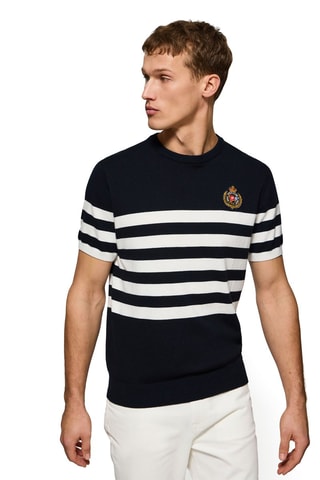 Pull - Bleu marine et blanc