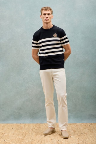 Pull - Bleu marine et blanc