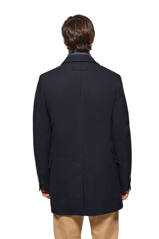 Manteau trompe-l’œil en laine - Bleu marine