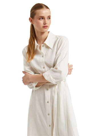 Robe chemise en lin - Blanc