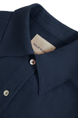 Robe chemise en lin - Bleu marine