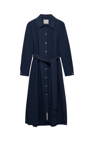 Robe chemise en lin - Bleu marine