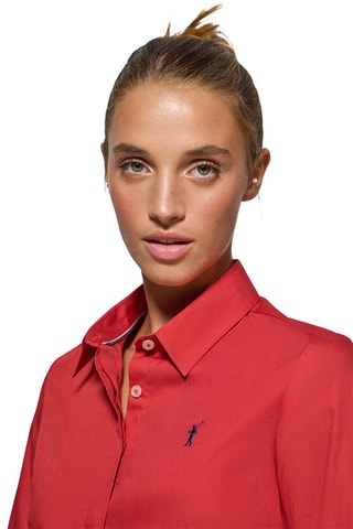 Chemisier slim - Rouge