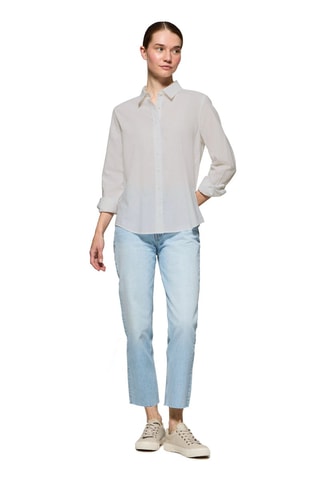 Chemisier regular en lin - Blanc