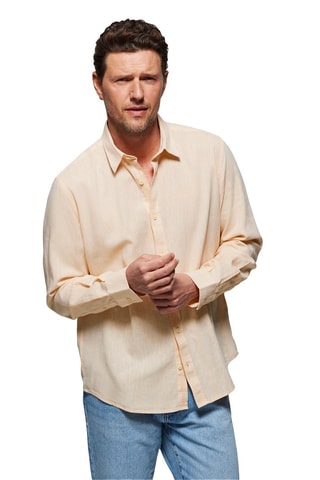 Chemise regular en lin - Orange