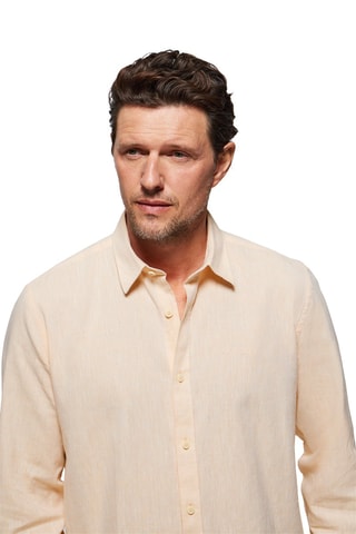 Chemise regular en lin - Orange