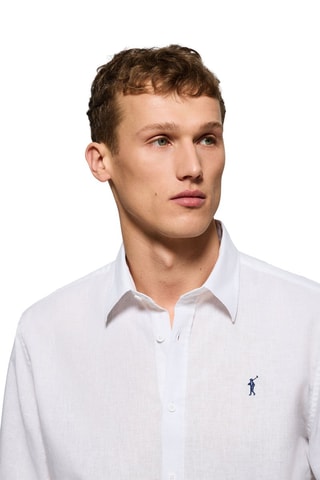 Chemise regular en lin - Blanc