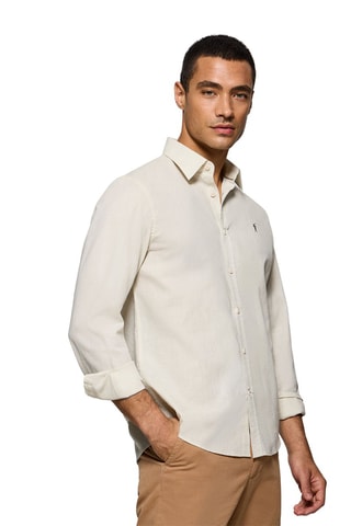 Chemise regular en lin - Beige