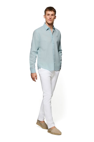 Chemise regular en lin - Bleu