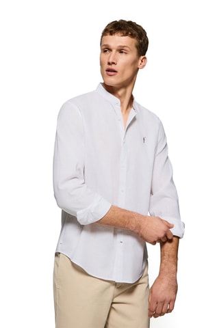 Chemise regular en lin - Blanc