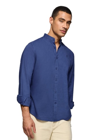 Chemise regular en lin - Bleu