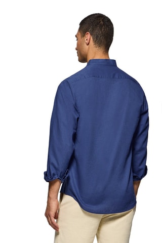 Chemise regular en lin - Bleu