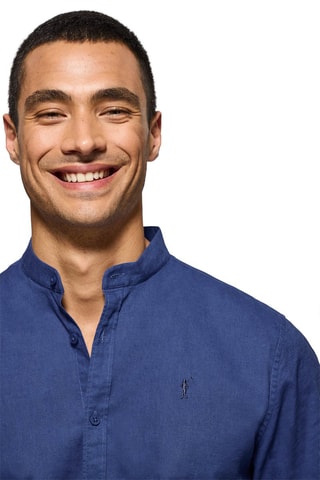 Chemise regular en lin - Bleu