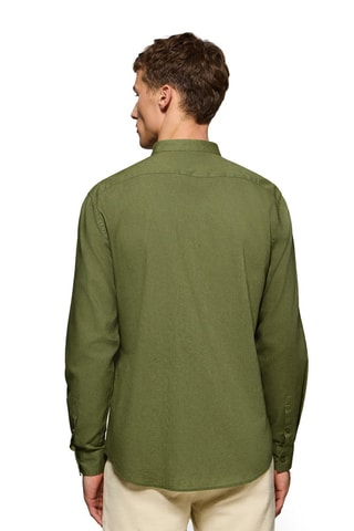 Chemise regular en lin - Kaki
