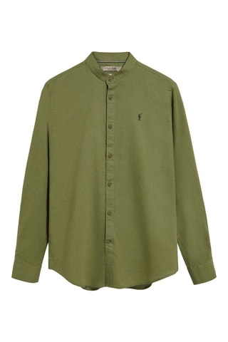 Chemise regular en lin - Kaki