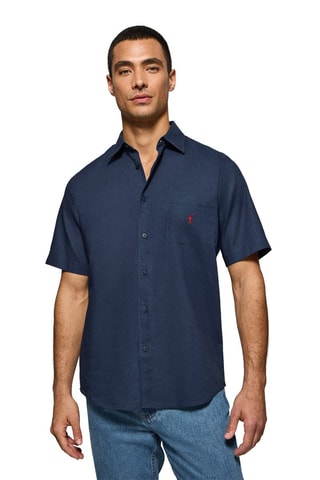 Chemise regular en lin - Bleu