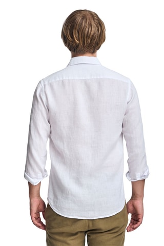 Chemise slim en lin - Blanc