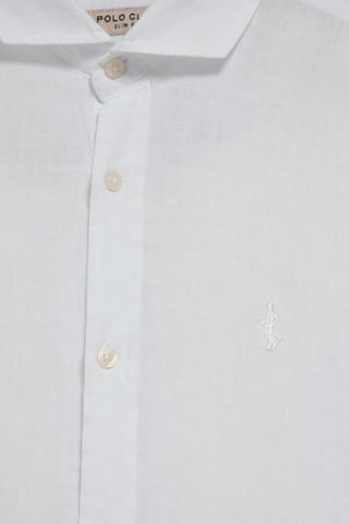 Chemise slim en lin - Blanc