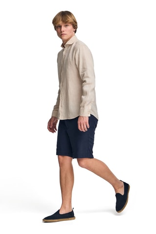 Chemise slim en lin - Beige