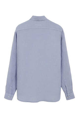 Chemise slim en lin - Bleu