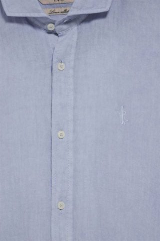 Chemise slim en lin - Bleu