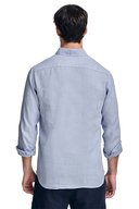 Chemise slim en lin - Bleu