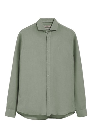 Chemise slim en lin - Vert