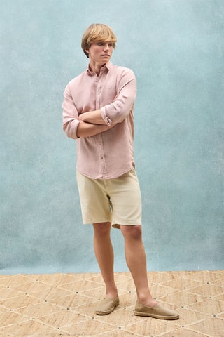 Chemise regular en lin - Rose