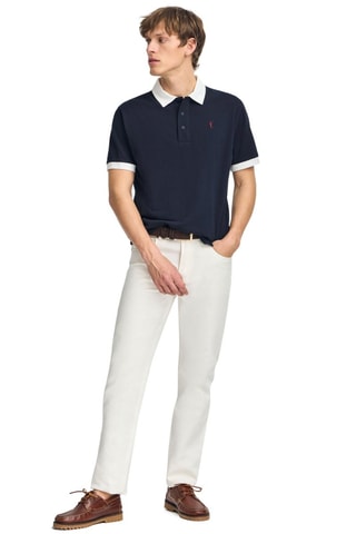 Polo regular - Bleu marine et blanc