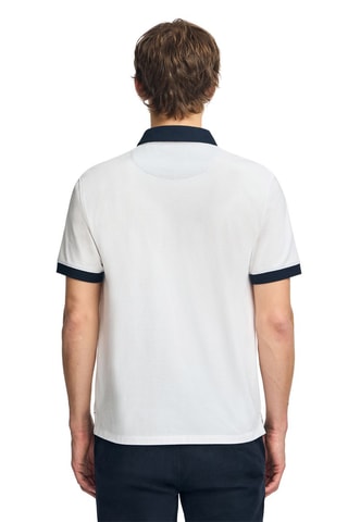 Polo regular - Blanc et bleu marine