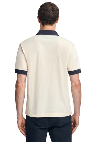 Polo regular - Ecru et bleu marine