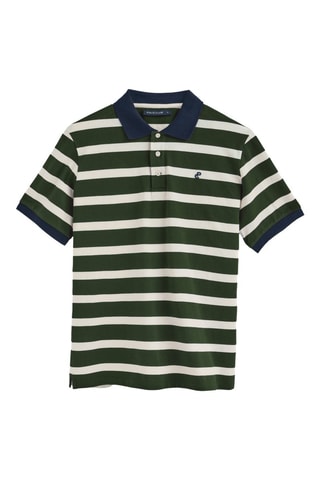 Polo regular - Vert et écru