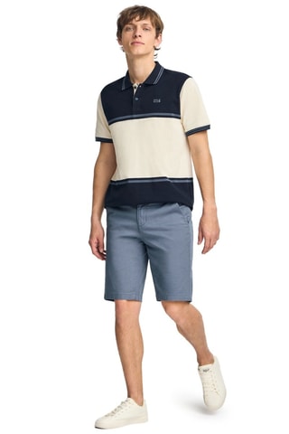 Polo loose - Bleu marine et écru